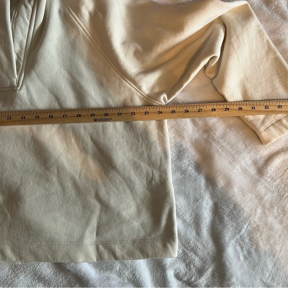 Zara Cream Half Zip Hooded Boxy Sweater size M - Picture 6 of 8